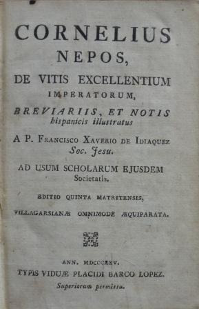 (1825) Cornelius Nepos, Vitis Excellentium Imperatorum