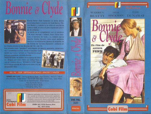 Bonnie & Clyde Vhs Warren Beatty Faye Dunaway Gene Hackman A