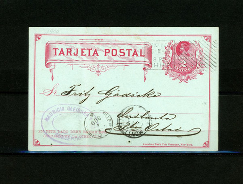 Imagen 1 de 1 de Tarjeta Postal Con Sello Impreso, 1882, Filatelia Chilena