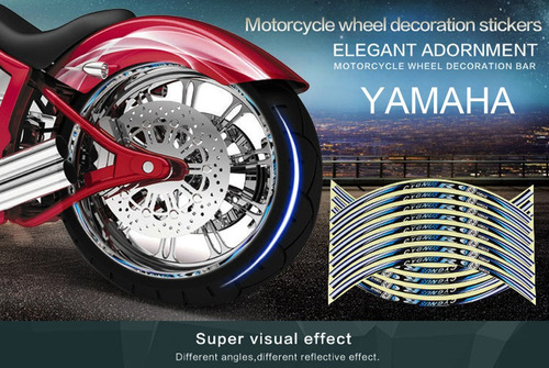 16 Cintas Para Llanta Moto Yamaha Reflectivas Impermeable