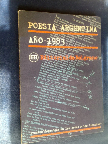 Poesía Argentina Año 1983 Premios Coca-cola Satz Calvera