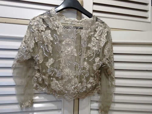 Vestido Fiesta Con Capa Color Oro Integramente Bordado,impec