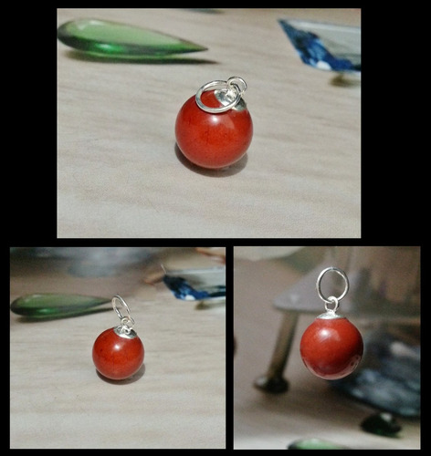 Imagem 5 de 8 de Pedras - Pingente Pedra Jaspe 10mm E Prata, Cód81pg3