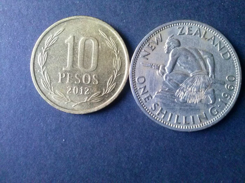 Moneda Nueva Zelanda One Schilling 1960 Níquel (c10)
