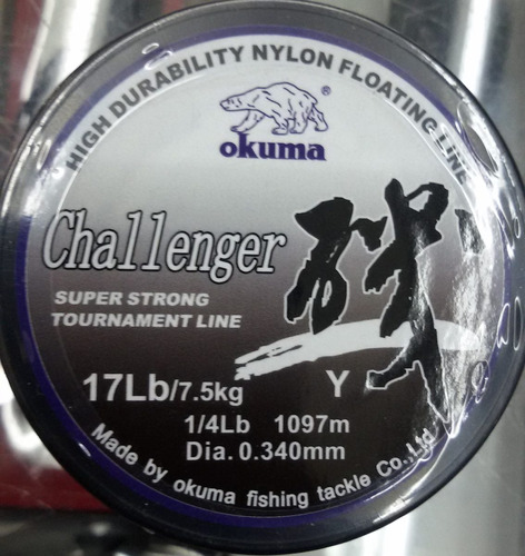 Bobina Nylon Okuma Challenger 0,34 X 1097mts Loc. Tribunales