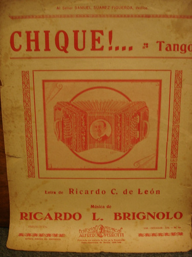 Chique Partitura Música Brignolo Letra Ricardo C. De León