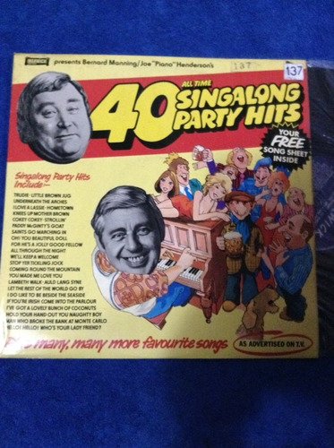 Lp Bernard Manning 40 All Time Singalong Party Hits 