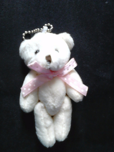 Mini Urso Pelúcia Chaveiro Lembrancinha Laço Rosa