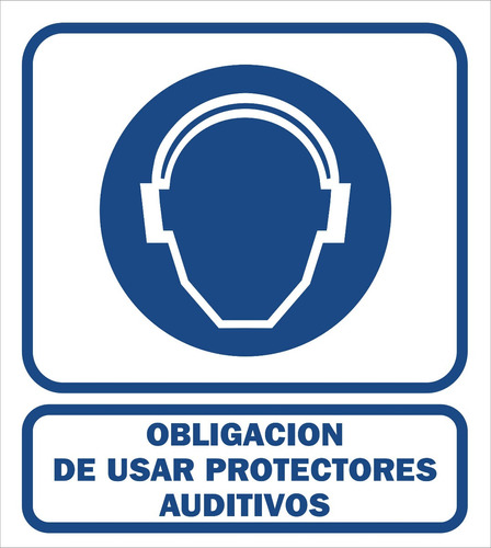 Cartel Linea Obligación Usar Protector Auditivo 40x45 Cm
