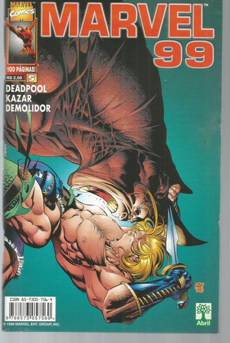 Marvel 99 N° 05 - 100 Páginas Em Português - Editora Abril - Em Formato 13,5 X 21 - Capa Mole - 1999 - Bonellihq Cx443 H18