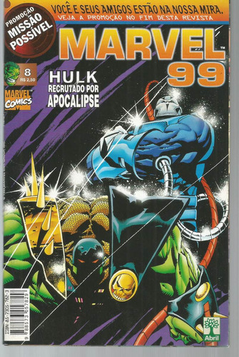 Marvel 99 N° 08 - Hulk Recrutado Por Apocalipse - Em Português - Editora Abril - Formato 13,5 X 21 - Capa Mole - Bonellihq Cx443 H18