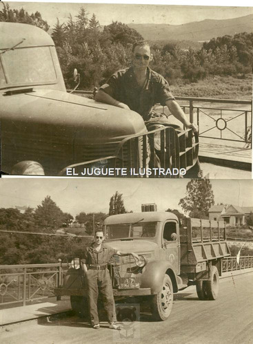 Fv20 Lote X 2 Foto Camion C1940 Buenos Aires Transporte