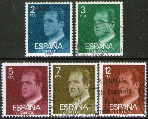 España Serie X 5 Sellos Usados Rey Juan Carlos I Año 1976