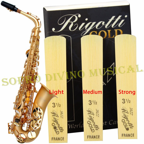 Palheta Rigotti Sax Alto Kit Nº 3 1/2 Light Medium Strong