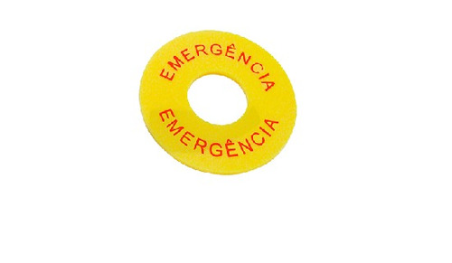 Placa De Identificação Para Botão Emergência 22mm