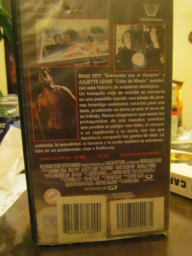 Pelicula Kalifornia Vhs (Usado)