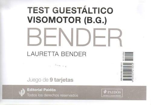 Tarjetas Del Test Guestáltico Visomotor (b.g.) Bender