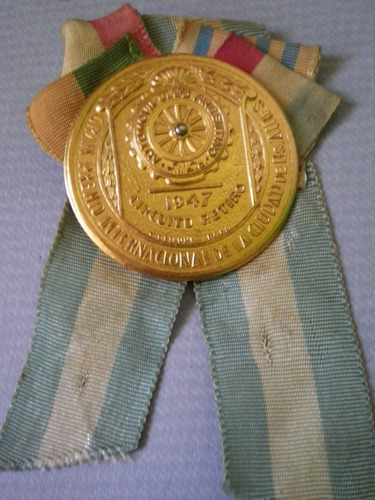 Medalla Pins Automovil Club 1947 Bs As Retiro Fangio Galvez