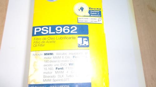 Psl962 Filtro De Oleo Linha Pesada