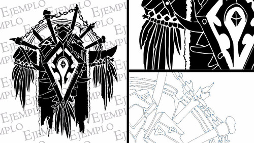 Vinilo Decorativo Warcraft, Logo Horda - Vector Editable