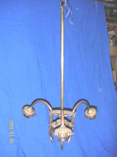 Antigua-araña-colgante-estilo-francés (bronce)-de-tres-luces
