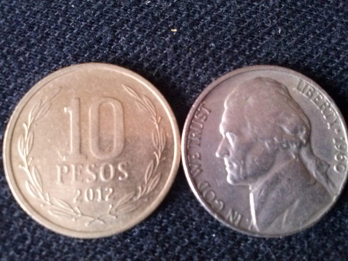 Moneda Estados Unidos Five Cents Níquel 1960 Ceca D (c31)