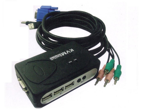 Switch Kvm 3 Puertos Usb Teclado Mouse Video Audio Vga Cable