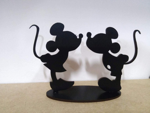 Topo De Bolo Mickey E Minnie Em Mdf 6cm Alt