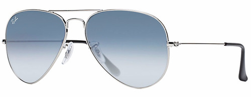 Ray Ban Rb3025l 003/3f 58 14 Aviador Prateado Azul Degrade