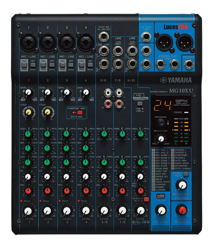 Imagen 1 de 3 de Consola Yamaha Mixer 10 Canales Linea Nueva Mg10xu