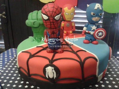 Avengers- Los Vengadores Adorno Para Torta - Porcelana Fria