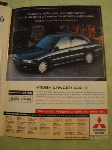 Publicidad Mitsubishi Lancer Glxi 1.6 Año 1996