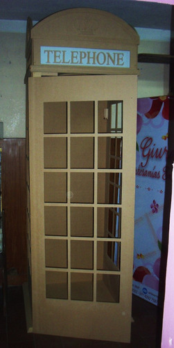 Cabina Telefónica Inglesa Sin Pintar225 X 80 X 80 Con Cartel