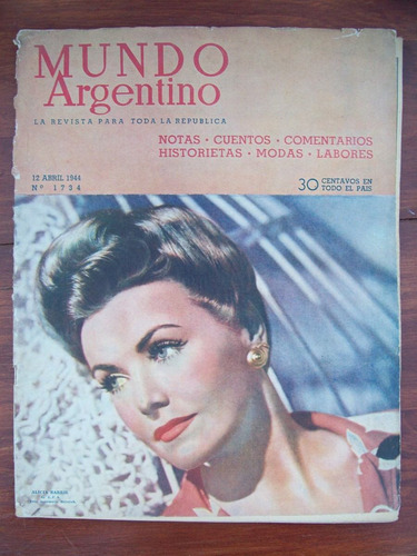 Mundo Argentino 1734 12/4/44 A Barrie M T De Alvear