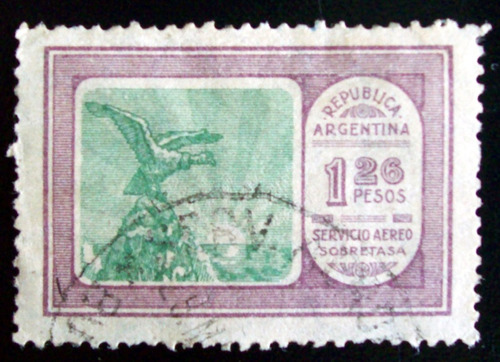 Argentina, Sello Gj 652 Aéreo 1.26p 1era Serie Usado L5783