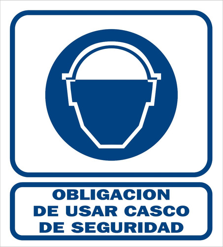 Cartel Linea Obligación Usar Casco Seguridad 40x45 Cm