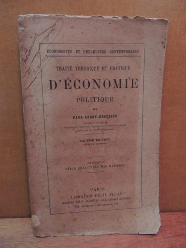 Livro Traité Theorique Et Pratique D'économie Paul Leroy-bea