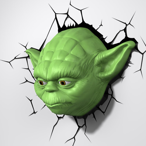 Star Wars Yoda Jedi Lampara 3d The Force Awakens Cabeza