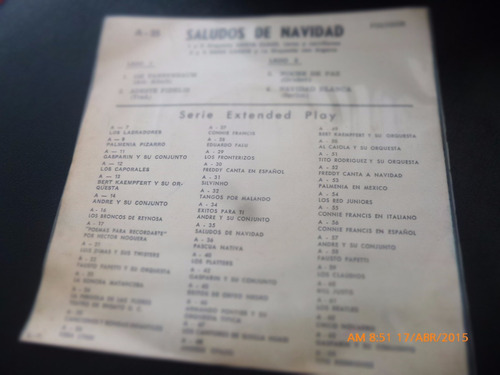 Vinilo Ep De Saludos De Navidad -- Noche De Paz ( S24