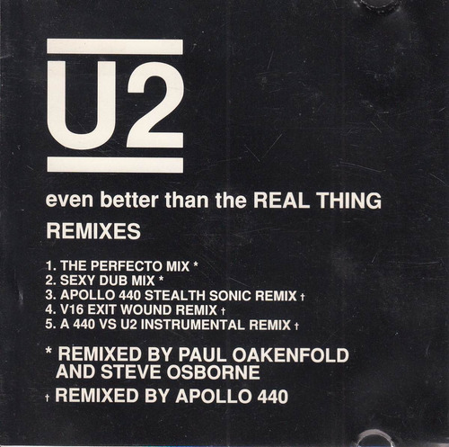 Cd U2 Even Better Than The Real Thing 5 Remixes 1992 Escaso
