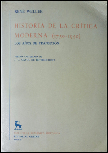 Historia De La Crítica Moderna 1750-1950. Tomo 3 48n 807