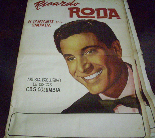 Antiguo Afiche Callejero  Ricardo Roda  El Club Del Clan