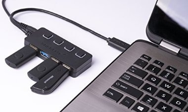 Sabrent De 4 Puertos Usb 3.0 Hub Con Interruptores De Alimen
