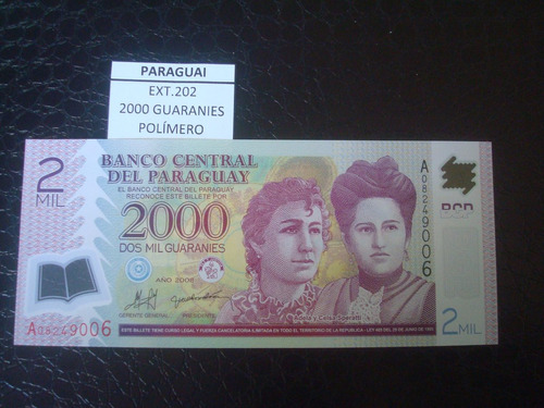 (ext.202) Paraguay - 2000 Guaranies - Polimero - 2008 - Fe