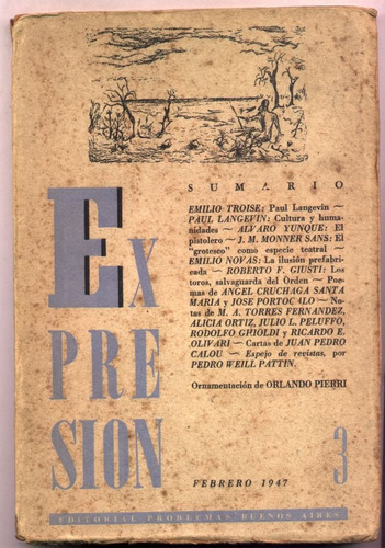 Expresión Nº 3 1947 (literatura, Ensayos, Crítica, Política)