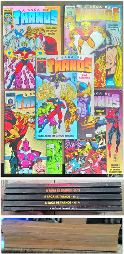 Imagem 1 de 6 de A Saga De Thanos Maxi-série Completa 1,2,3,4,5 Abril Hq Gibi
