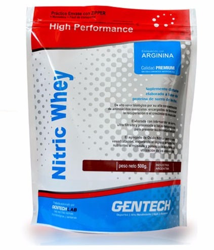 Nitric Whey Gentech 500 Grs Oxido Nitrico Proteina