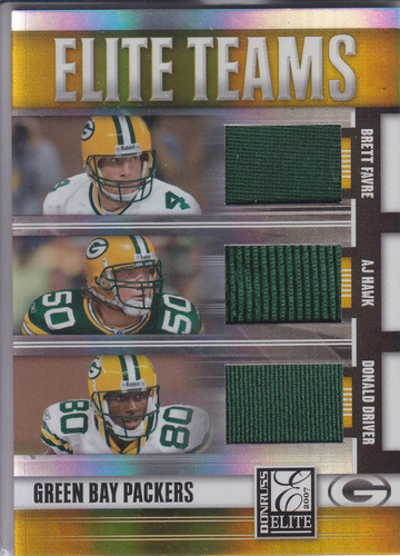 2007 Elite Teams Triple Jersey Brett Favre Hawk Driver /99