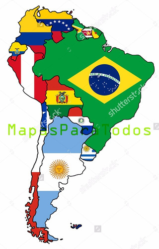 Mapas De Argentina + Limítrofes + Brasil (toda Sudamérica)