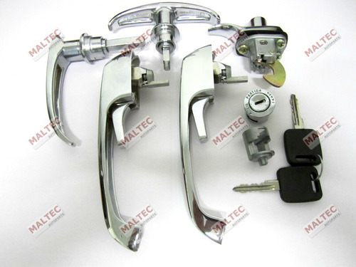 Imagem 1 de 4 de Kit Maçanetas Externas Portas Cromada Kombi Clipper Até 97
